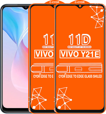 CYOR Edge To Edge Tempered Glass for VIVO Y21E(Pack of 2)