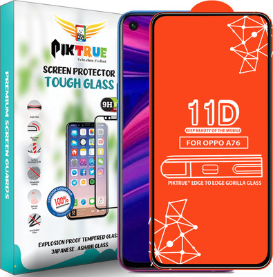 PikTrue Edge To Edge Tempered Glass for Oppo A76(Pack of 1)