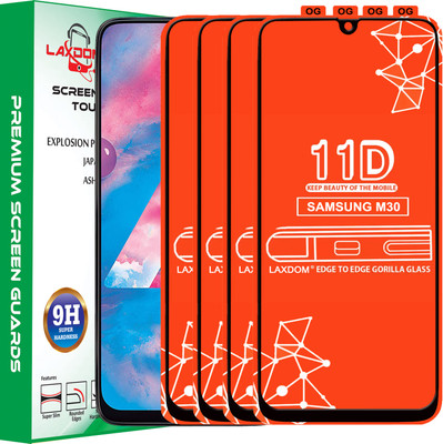 Laxdom Edge To Edge Tempered Glass for SAMSUNG GALAXY M30(Pack of 4)