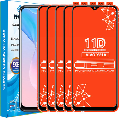 PFOAM Edge To Edge Tempered Glass for VIVO Y21A(Pack of 5)