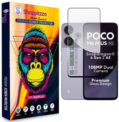 Shoppitzzo Edge To Edge Tempered Glass for Poco M6 Plus (6.79 Inch)(Pack of 1)