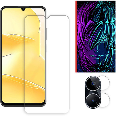 ARBAN Edge To Edge Tempered Glass for Realme Narzo N53 4G Tempered Glass Screen Protector | Anti-Scratch | Edge to Edge Full Coverage | 9H Hardness (1 FRONT SCREEN GUARD + 1 CAMERA LENS PROTECTOR + 1 FREE BACK EMBOSSED SKIN002)(Pack of 1)