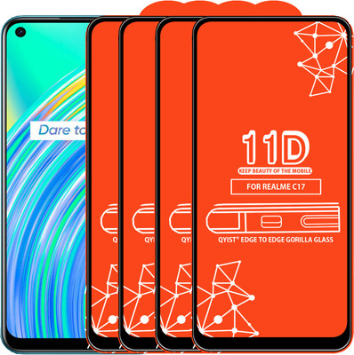 Qyist Edge To Edge Tempered Glass for Realme C17(Pack of 4)