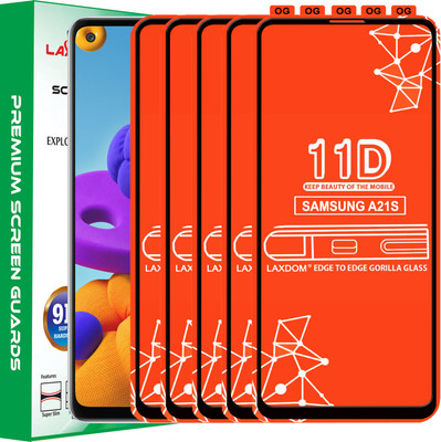 Laxdom Edge To Edge Tempered Glass for SAMSUNG GALAXY A21S(Pack of 5)