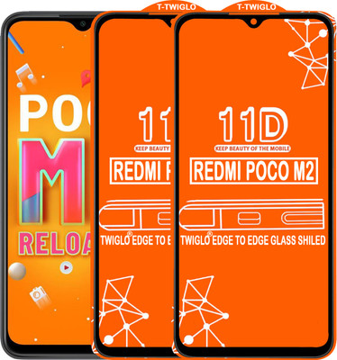 TWIGLO Edge To Edge Tempered Glass for REDMI POCO M2(Pack of 2)