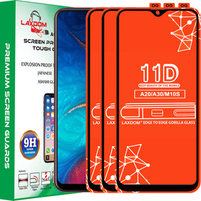 Laxdom Edge To Edge Tempered Glass for SAMSUNG GALAXY M10S(Pack of 3)