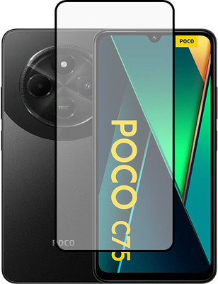 VISHRN Edge To Edge Tempered Glass for POCO C75 5G,POCO C75(Pack of 1)