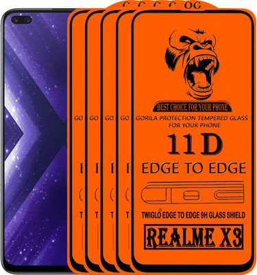 TWIGLO Edge To Edge Tempered Glass for REALME X3(Pack of 5)
