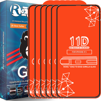 Roxel Edge To Edge Tempered Glass for Apple iPhone XS(Pack of 6)