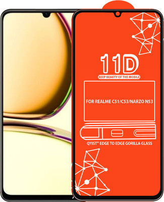 Qyist Edge To Edge Tempered Glass for FOR REALME C51, REALME C53, REALME NARZO N53(Pack of 1)