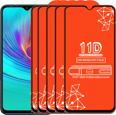 Qyist Edge To Edge Tempered Glass for Infinix Hot 9 Play(Pack of 5)