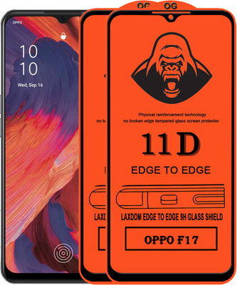 Laxdom Edge To Edge Tempered Glass for OPPO F17(Pack of 2)