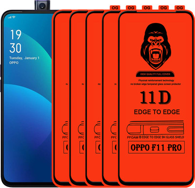 Laxdom Edge To Edge Tempered Glass for OPPO F11 PRO(Pack of 5)