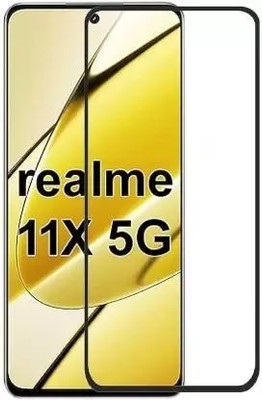 welldesign Edge To Edge Tempered Glass for Realme 11x 5G, Realme 11x(Pack of 1)