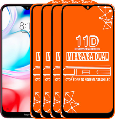 CYOR Edge To Edge Tempered Glass for REDMI 8A(Pack of 4)