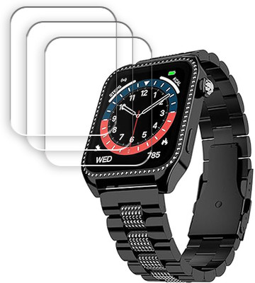SOMTONE Edge To Edge Tempered Glass for Fire-Boltt Xelor 1.78 inch SMARTWATCH SCREEN GUARD(Pack of 3)