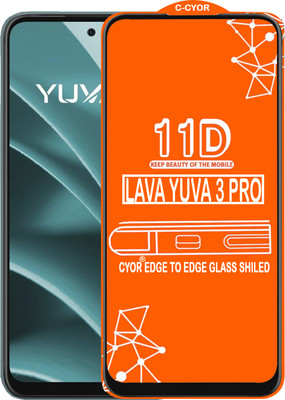 CYOR Edge To Edge Tempered Glass for LAVA YUVA 3 PRO(Pack of 1)