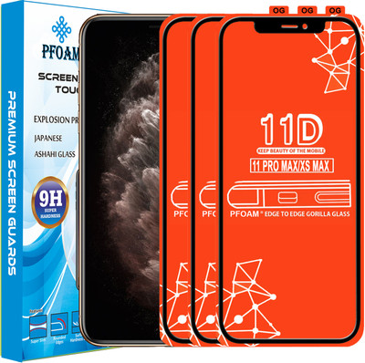 PFOAM Edge To Edge Tempered Glass for Apple iPhone XS Max(Pack of 3)