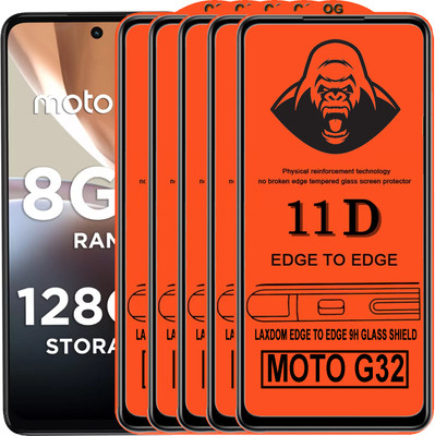 Laxdom Edge To Edge Tempered Glass for MOTO G32(Pack of 5)