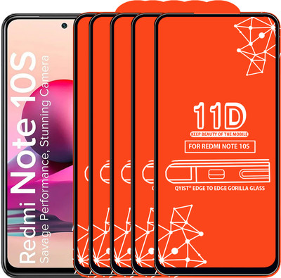 Qyist Edge To Edge Tempered Glass for Redmi Note 10S(Pack of 5)
