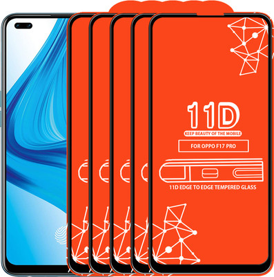 Roxel Edge To Edge Tempered Glass for Oppo F17 Pro(Pack of 5)