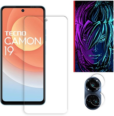 ARBAN Edge To Edge Tempered Glass for Tecno Camon 19 Pro 5G Tempered Glass Screen Protector | Anti-Scratch | Edge to Edge Full Coverage | 9H Hardness (1 FRONT SCREEN GUARD + 1 CAMERA LENS PROTECTOR + 1 FREE BACK EMBOSSED SKIN002)(Pack of 1)