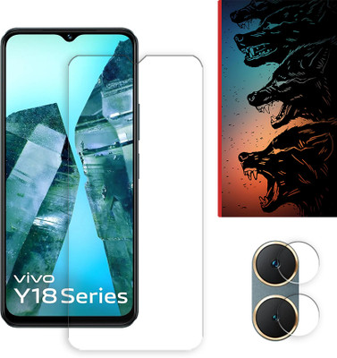 SOMTONE Edge To Edge Tempered Glass for vivo Y18e 4G Tempered Glass Screen Protector | Anti-Scratch | Edge to Edge Full Coverage | 9H Hardness ( 1 FRONT SCREEN GUARD + 1 CAMERA LENS PROTECTOR + 1 FREE BACK EMBOSSED SKIN061 )(Pack of 1)