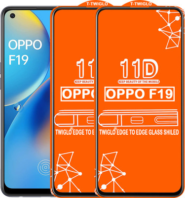 TWIGLO Edge To Edge Tempered Glass for OPPO F19(Pack of 2)