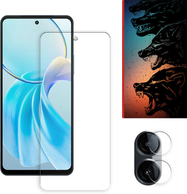 ARBAN Edge To Edge Tempered Glass for vivo Y100t 5G Tempered Screen Protector | Anti-Scratch | Edge to Edge Full Coverage | 9H Hardness ( 1 FRONT SCREEN GUARD + 1 CAMERA LENS PROTECTOR + 1 FREE BACK EMBOSSED SKIN061 )(Pack of 1)