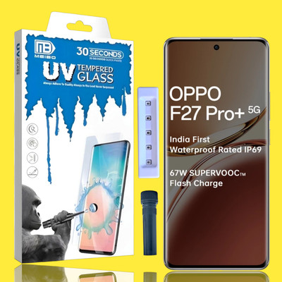 KadWaniya Edge To Edge Tempered Glass for Oppo F27 pro + 5G, Oppo F27 Pro Plus 5G, Meibo Series 3D Curved (30 Seconds Quick Paste) High Quality UV Liquide Glue Glass with Easy Installation Kit-0555(Pack of 1)