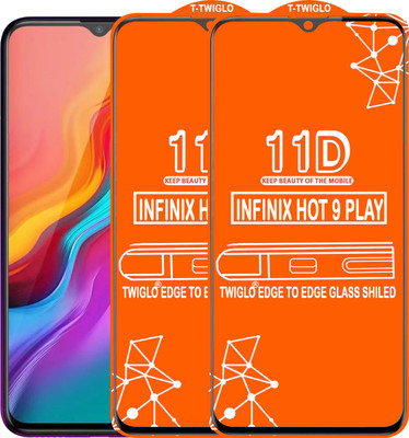TWIGLO Edge To Edge Tempered Glass for INFINIX HOT 9 PLAY(Pack of 2)