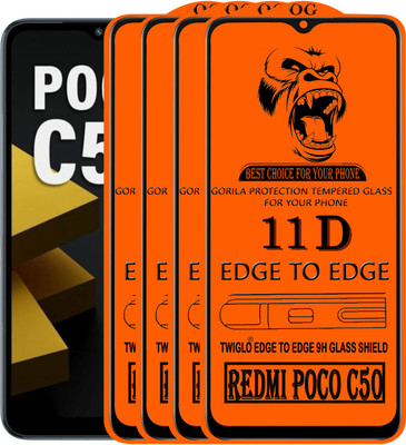 TWIGLO Edge To Edge Tempered Glass for REDMI POCO C50(Pack of 4)