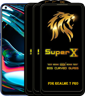 PFOAM Edge To Edge Tempered Glass for REALME 7 PRO(Pack of 3)