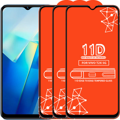 Roxel Edge To Edge Tempered Glass for Vivo T2X 5G(Pack of 3)