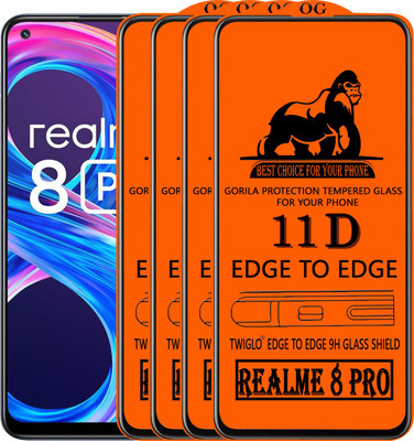 TWIGLO Edge To Edge Tempered Glass for REALME 8 PRO(Pack of 4)