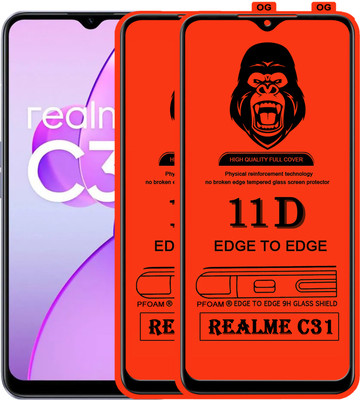 Rofix star Edge To Edge Tempered Glass for REALME C31(Pack of 2)