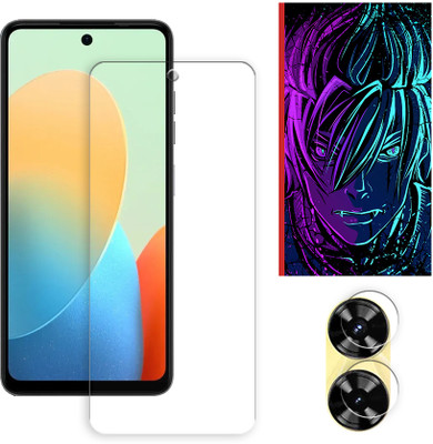ARBAN Edge To Edge Tempered Glass for Tecno Pop 8 4G Tempered Glass Screen Protector | Anti-Scratch | Edge to Edge Full Coverage | 9H Hardness (1 FRONT SCREEN GUARD + 1 CAMERA LENS PROTECTOR + 1 FREE BACK EMBOSSED SKIN002)(Pack of 1)