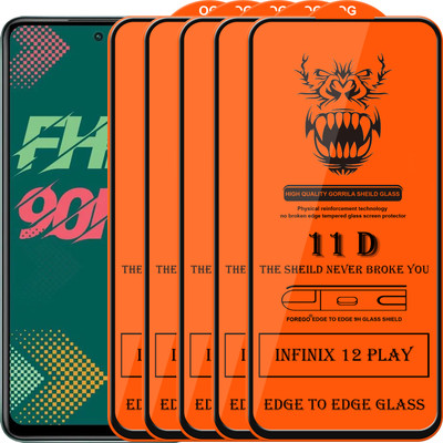 Forego Edge To Edge Tempered Glass for Infinix Note 12 Play(Pack of 5)