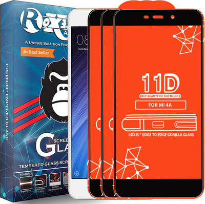 Roxel Edge To Edge Tempered Glass for Mi Redmi 4A(Pack of 3)