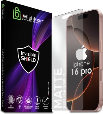 iWishKart Edge To Edge Tempered Glass for Apple iPhone 16 Pro, Matte / Mat Military grade Edge to Edge Premium gorilla glass with Self Installation Guide - Wet & Dry wipes, Dust Absorber [With Warranty], i phone 16 pro / 16pro(Pack of 1)