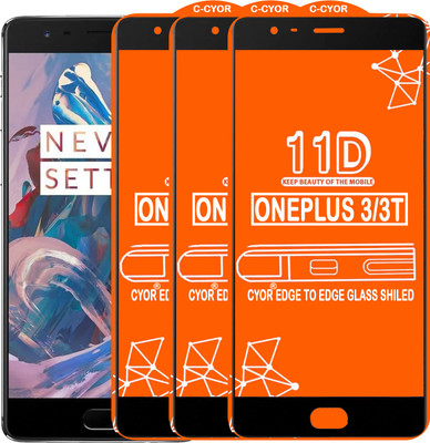 CYOR Edge To Edge Tempered Glass for OnePlus 3(Pack of 3)