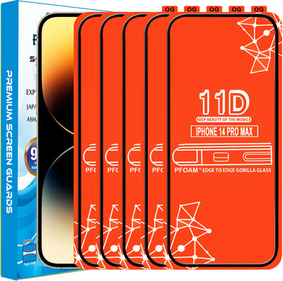 PFOAM Edge To Edge Tempered Glass for APPLE IPHONE 14 PRO MAX(Pack of 5)