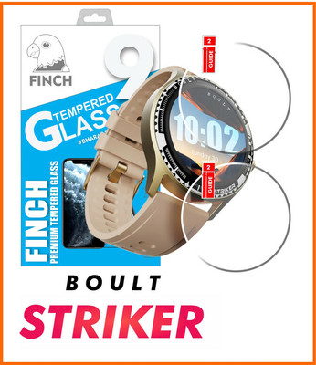 FINCH Edge To Edge Tempered Glass for BOULT STRIKER SMART WATCH(Pack of 2)