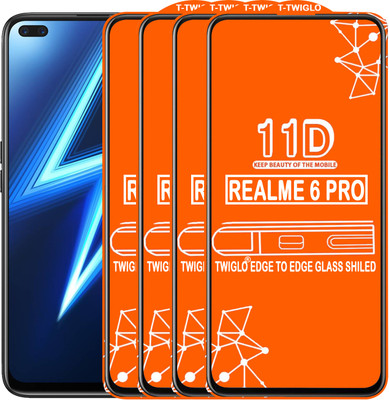 TWIGLO Edge To Edge Tempered Glass for REALME 6 PRO(Pack of 4)