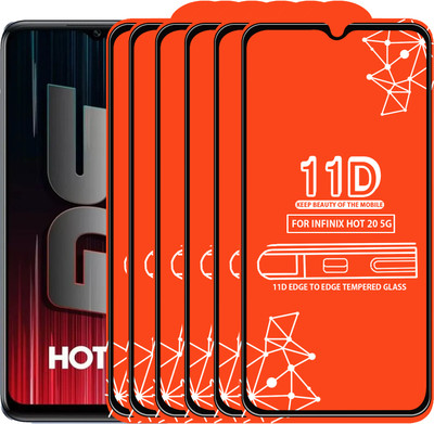 Roxel Edge To Edge Tempered Glass for Infinix Hot 20 5G(Pack of 6)