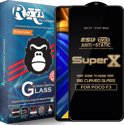 Roxel Edge To Edge Tempered Glass for POCO F3(Pack of 1)