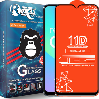 Roxel Edge To Edge Tempered Glass for Realme C25(Pack of 1)
