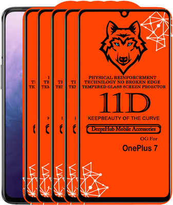 DeepzHub Edge To Edge Tempered Glass for OnePlus 7(Pack of 5)