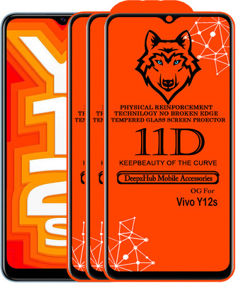 CRodible Edge To Edge Tempered Glass for Vivo Y12s(Pack of 3)