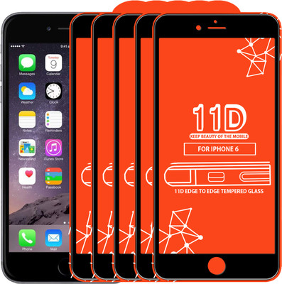 Roxel Edge To Edge Tempered Glass for Apple iPhone 6(Pack of 5)